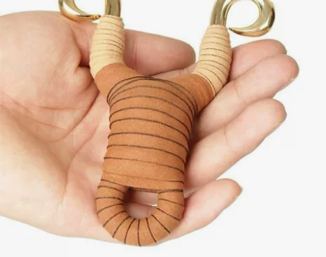 黄铜手工冷弯弹弓藏羚羊传统扁皮筋弓狐狸30...