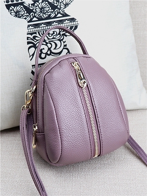 复古牛皮斜挎多层小包