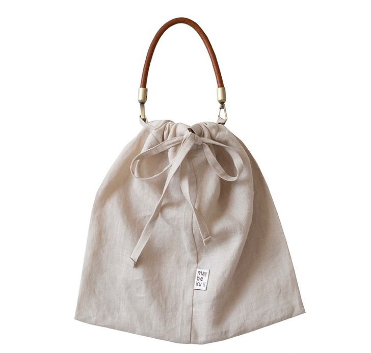 Maybekuii｜#076 亚麻原色束口...