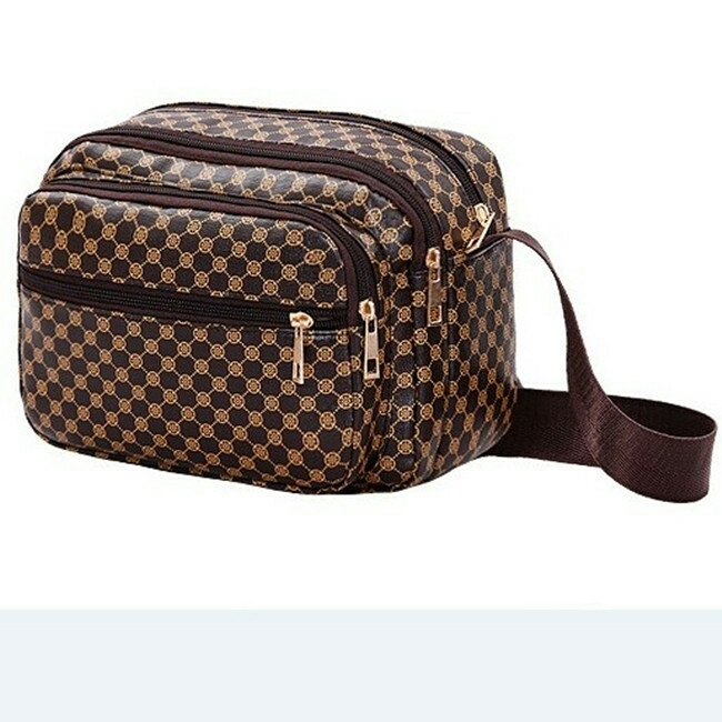 女包PU皮韩版休闲单肩包男式潮斜挎包多层大...