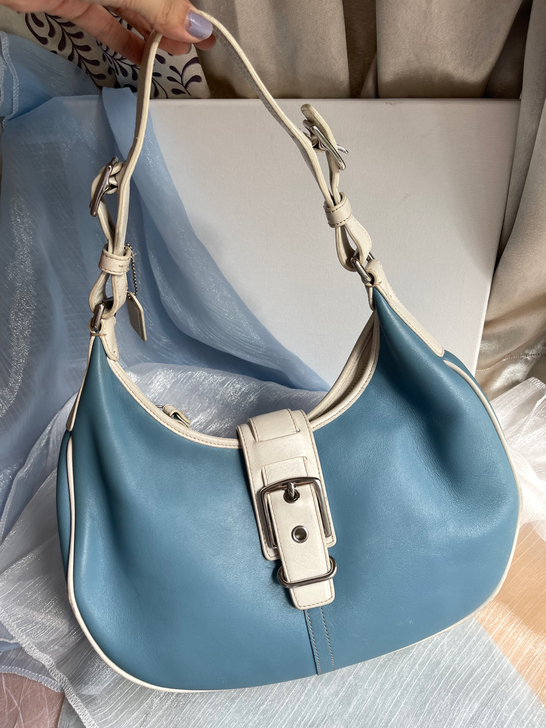 Coach中古马鞍搭扣包半月包腋下包