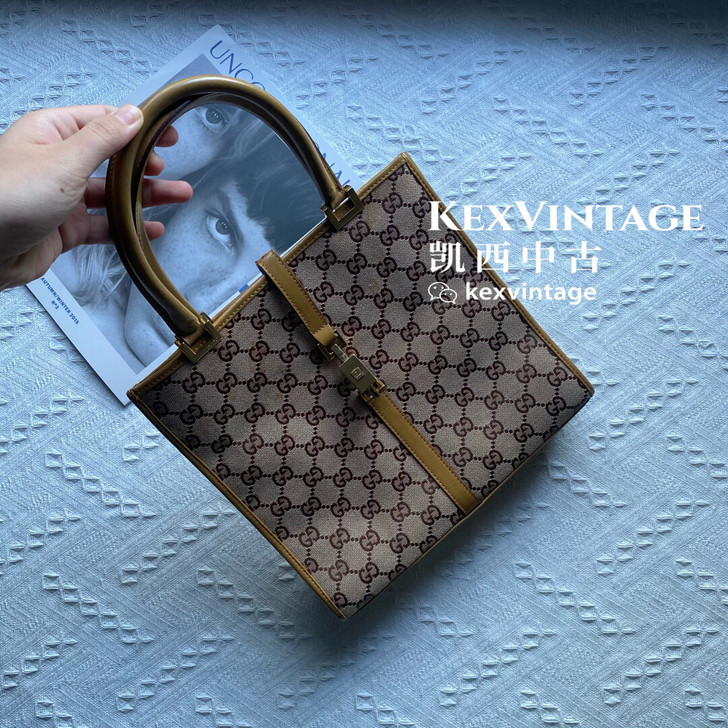 Gucci老花琴谱手提包