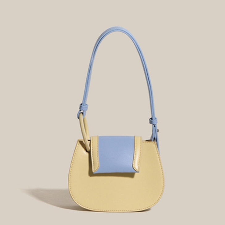 NOCEL独立原创设计拼色马鞍小包2021...