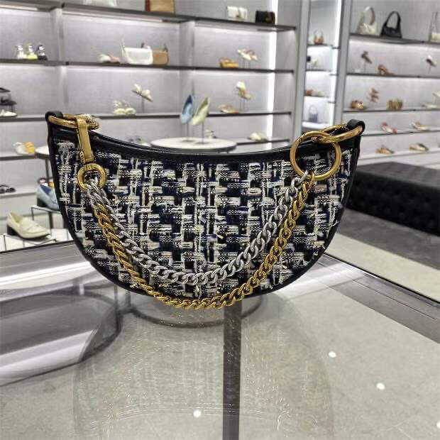 秋冬新品女士小ck月牙包单肩腋下包斜挎手提包