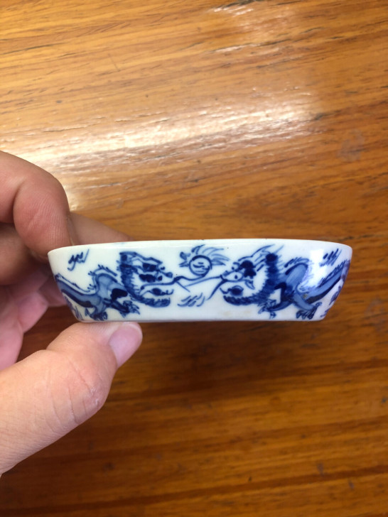 鸟澡盆青花双龙纹鸟澡盆