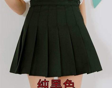 格子高腰百褶裙短裙学院风韩版显瘦a字裙xl...