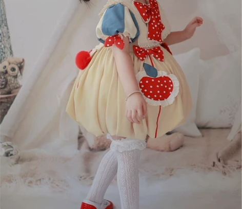 白雪公主游乐园花苞裙蓬蓬裙宝宝礼服周岁 白...