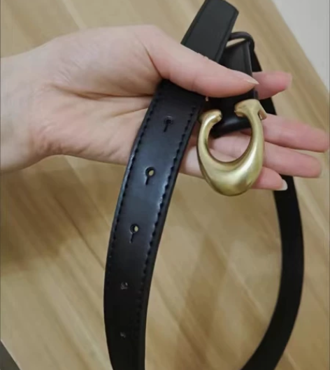 【清】真皮细裤带女百搭牛皮小皮带装饰配连衣...