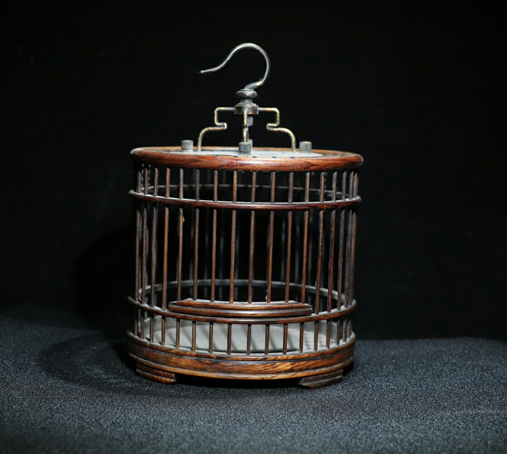 花梨木精品小鸟笼，高17厘米，宽12厘米，...