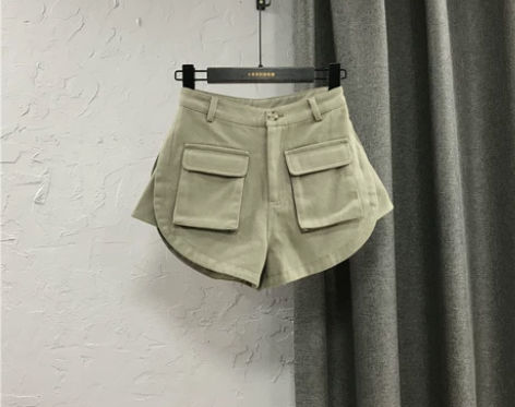 女士牛仔短裤裤军绿色 感兴趣的话点“我想要...