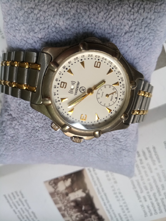 中古日本HUASHI闹铃石英表 精工高素质...