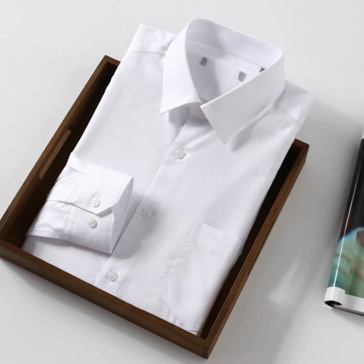 海折扣白色免烫衬衫男秋季新款纯白长袖寸衣商...
