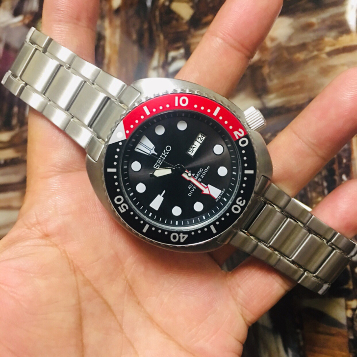 #精工可乐圈全自动机械大号潜水表200米防...