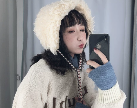 韩版秋冬季时尚百搭保暖羊羔毛雷锋帽子女日系...