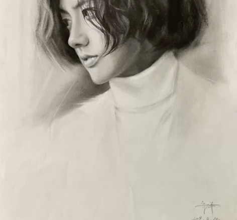 四开素描作品，尺寸39*54cm 感兴趣的...