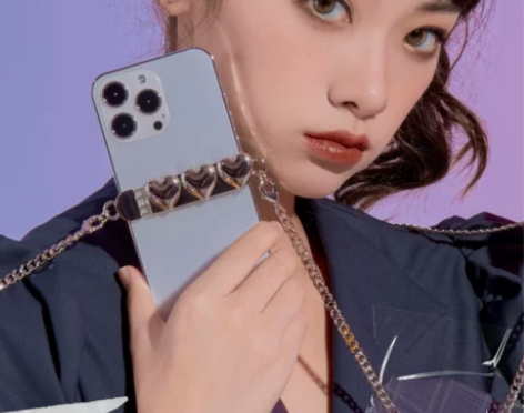 手机挂绳 手机挂绳OETY夹斜挎链条金属背...