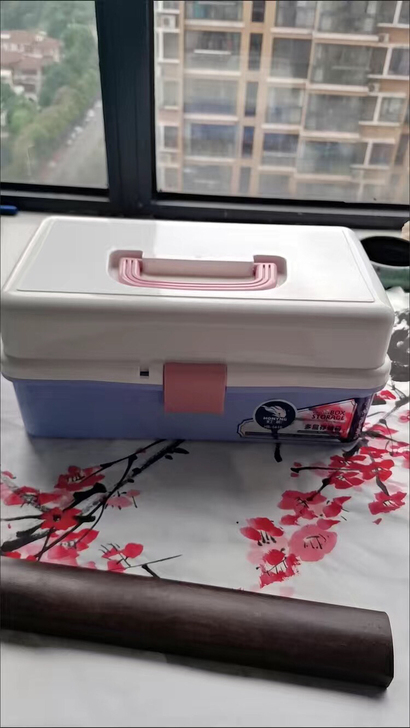 大号三层美术工具箱颜料收纳盒素描铅笔盒水粉...