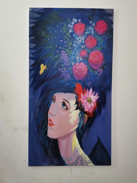 手绘油画作品,工作室腾地方低价出,尺寸80...