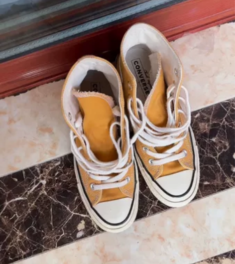 正品匡威1970s高帮黄色帆布鞋 西安钟楼...