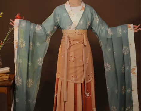 原创汉服女南风春月南北朝绿色大袖襦魏晋中国...