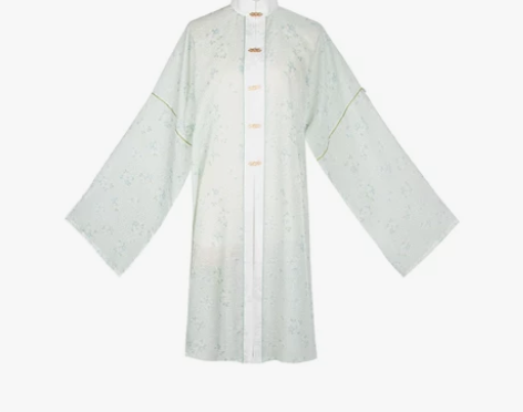 七月夕 青雾 明制对襟长衫绣花比甲仿妆花马...