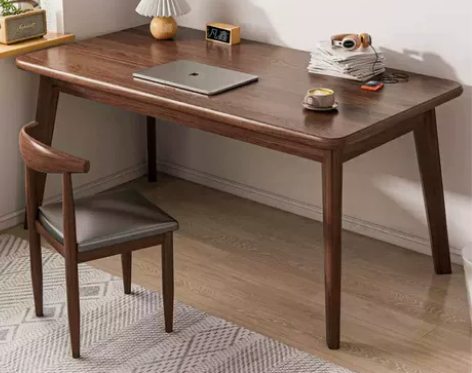 实木小书桌子北欧书桌简约家用学生卧室台式电...