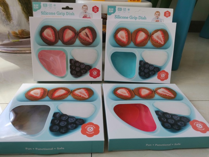 美国Bumkins餐盘婴儿吸盘分格盘硅胶辅...