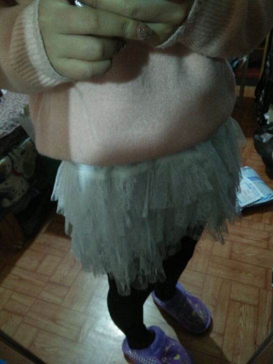 【实拍】包邮白色蕾丝短裙半身裙层次感荷叶裙