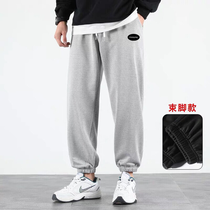 运动裤男休闲裤春装灰色裤弹力束脚裤宽松学生