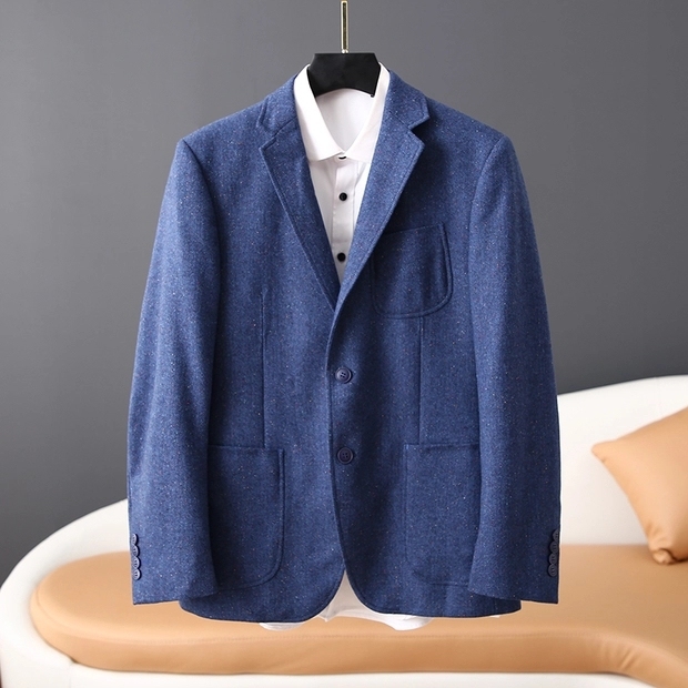 人字纹！50羊毛！男秋冬季厚款西服单西西装