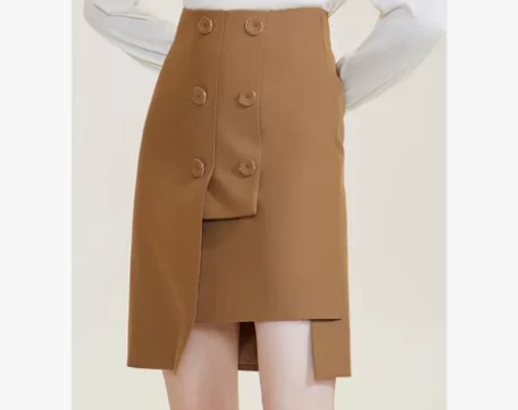 FIVE PLUS 不规则高腰包臀铅笔裙女...