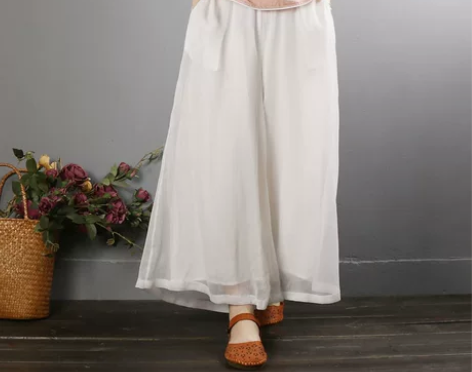 复古文艺范超仙阔腿裤休闲棉麻裤女夏装雪纺温...