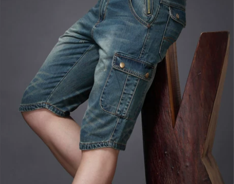 牛仔短裤 五分裤牛仔短裤夏季男薄款七分中裤...