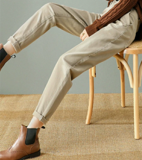 高腰显瘦哈伦萝卜老爹休闲裤，灰绿色，26码...