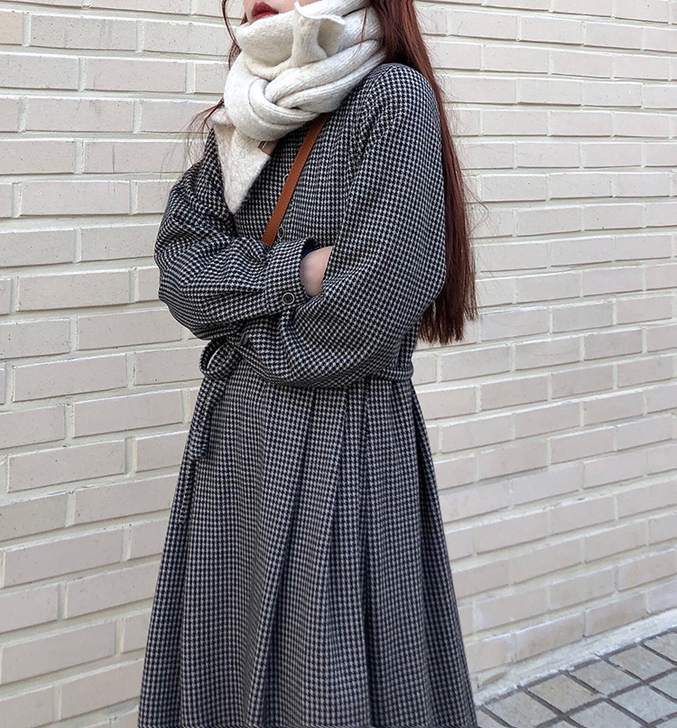 【双12 0点开售 新品95折】黑白千鸟格...