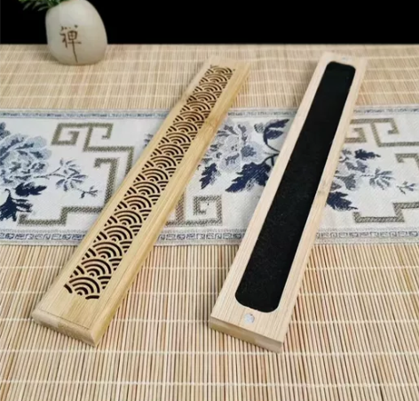 竹木质线香盒卧香炉室内家用禅意茶道香薰香炉...