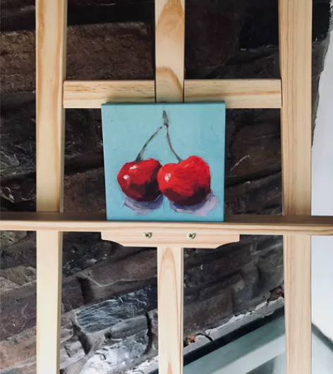 绿山墙 樱桃小方 无框画装饰画艺术微喷油画...