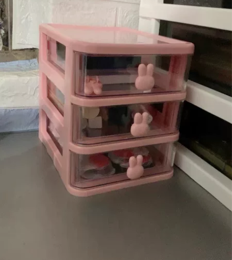 自留款强推桌面收纳盒抽屉式透明收纳柜整理储...