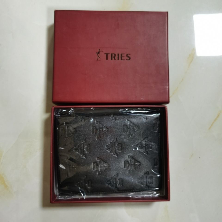 才子tries钱包男简约商务休闲钱夹礼盒包装