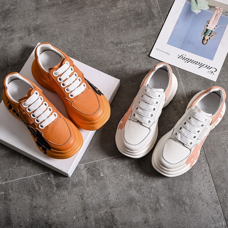 欧洲站松糕鞋女新款显脚小涂鸭增高百搭高跟运...