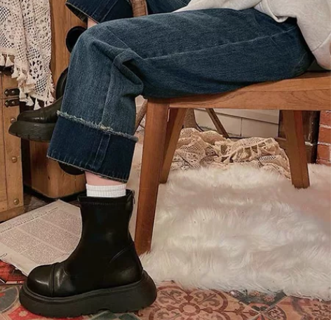 2021秋冬款大码卷边直筒牛仔裤女加绒加厚...