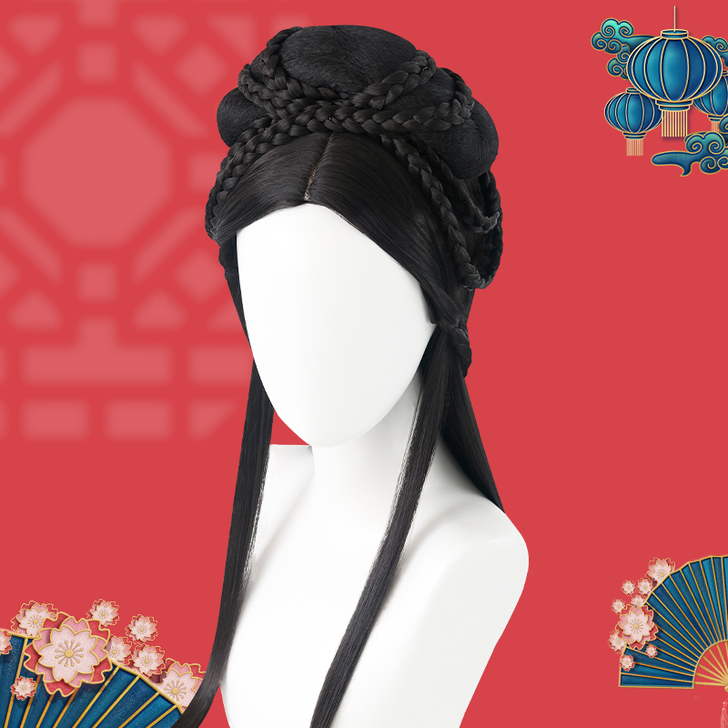 惊梦园原创古风汉服古装假发全头套魏晋COS...