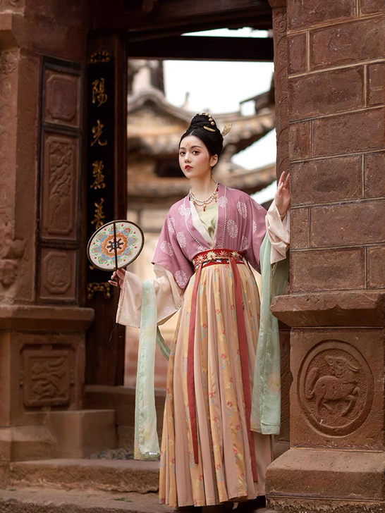 茶马古道【尘音】花朝记汉服原创唐制直领对襟...