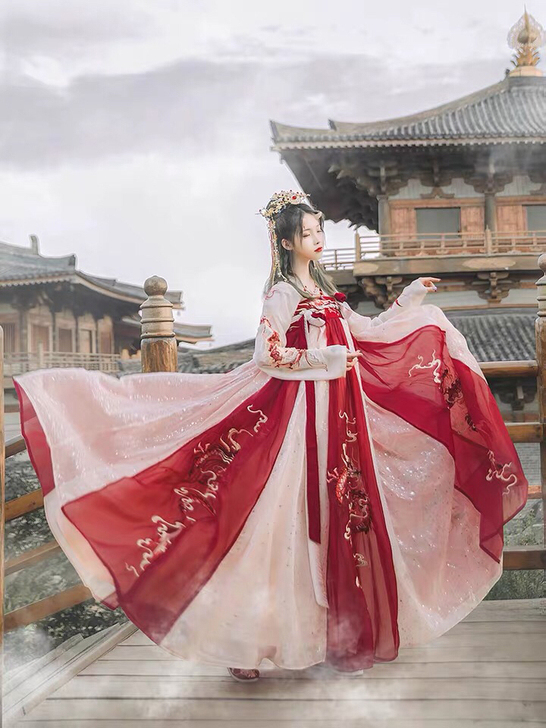 汉尚华莲店庆款原创改良汉服女齐胸衫裙外层8...