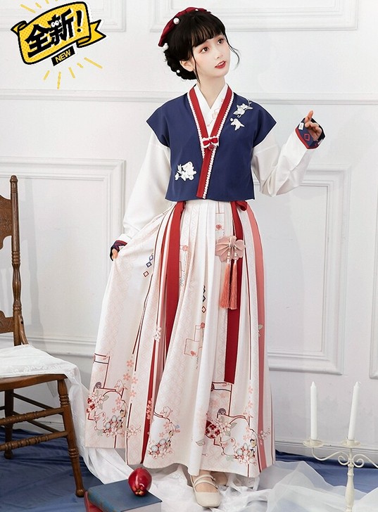 春之森:初雪姬 唐褙子女学生古装交领短衫褶...