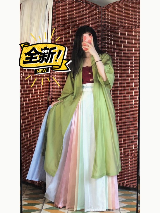 司音阁升级复刻合领长衫 XL荷径绿