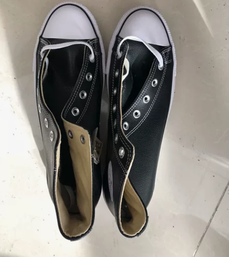 匡威 高帮 皮质 44码 帆布鞋 板鞋 全...