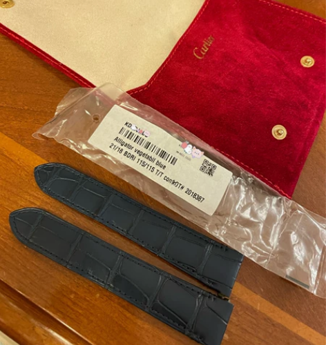 全新Cartier卡地亚山度士深蓝色表带 ...