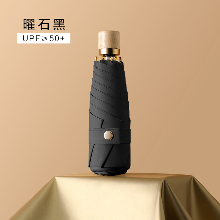 彩胶五折太阳伞专业防晒防紫外线女晴雨两用遮...