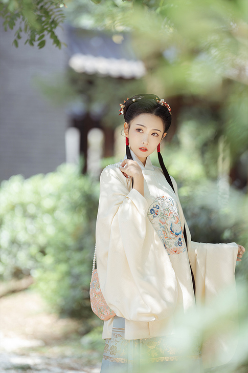 兰若庭 如约 圆领大襟 明制 汉服 暗纹 ...